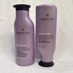 Pureology Hydrate Sheer Shampoo & Conditioner- Fine, Dry, Color-Treated Hair 9oz